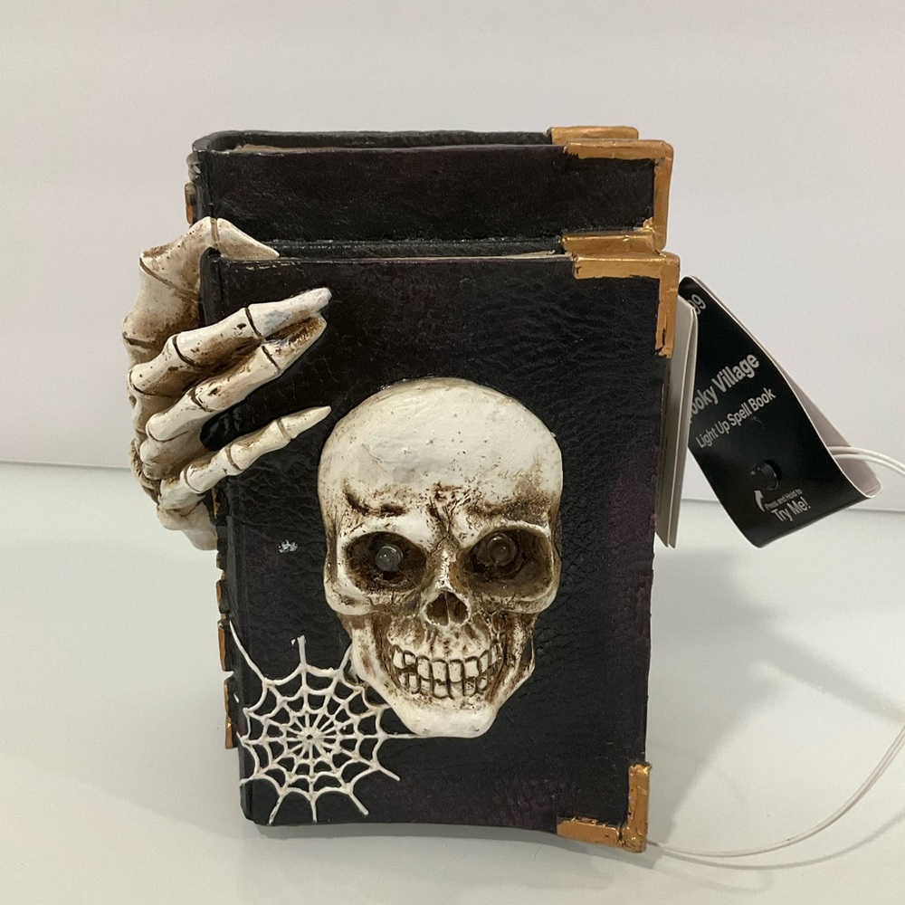 Spooky Village light up spell book Decor for Halloween